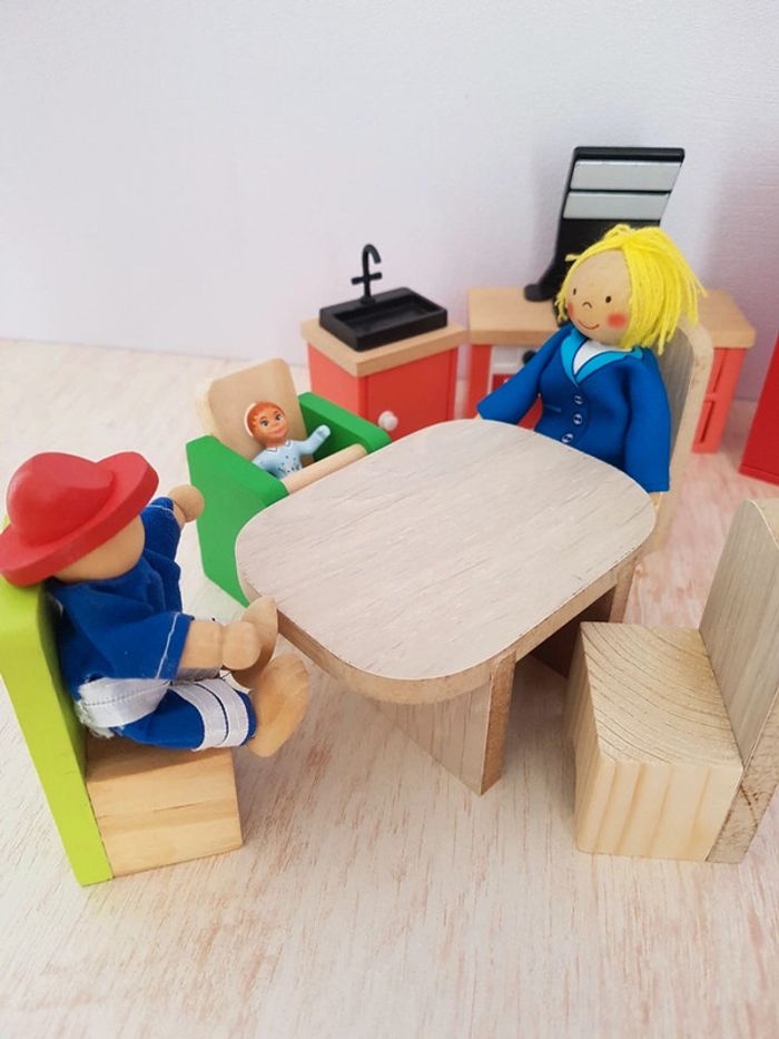 Salon Melissa&Doug, chambre d'enfants et mobilier en bois pour maison de poupée - photo numéro 7