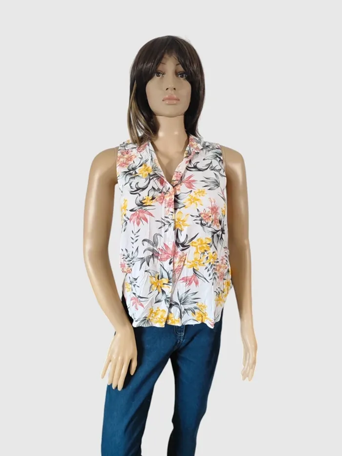 Tunique H&M Blanc, Taille M, Motifs Tropicaux - photo numéro 2