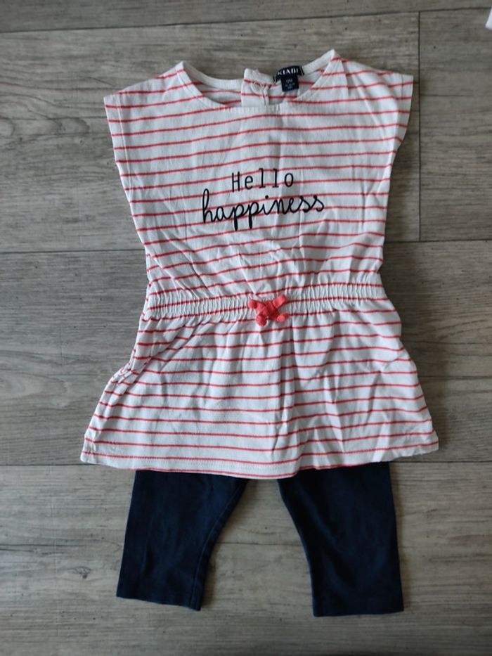 Robe + legging Kiabi taille 12 mois