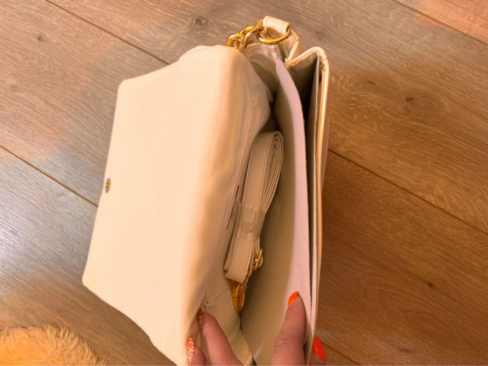 Sac à main blanc et doré - photo numéro 3
