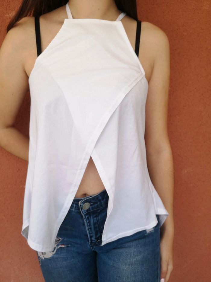 Top blanc croisé neuf