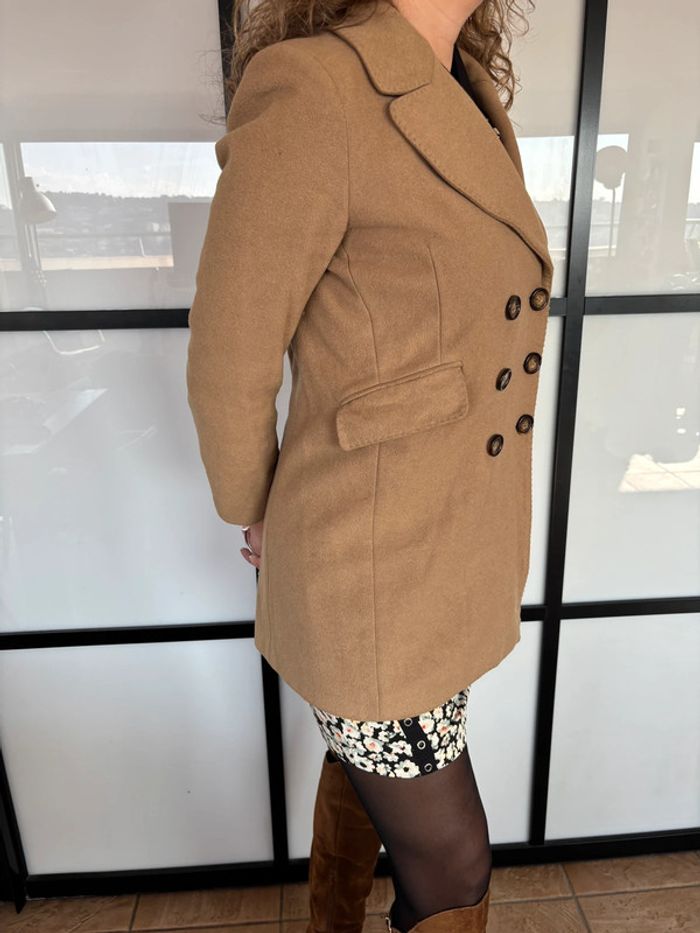 Manteau beige Sandro 38 avec cachemire - photo numéro 10