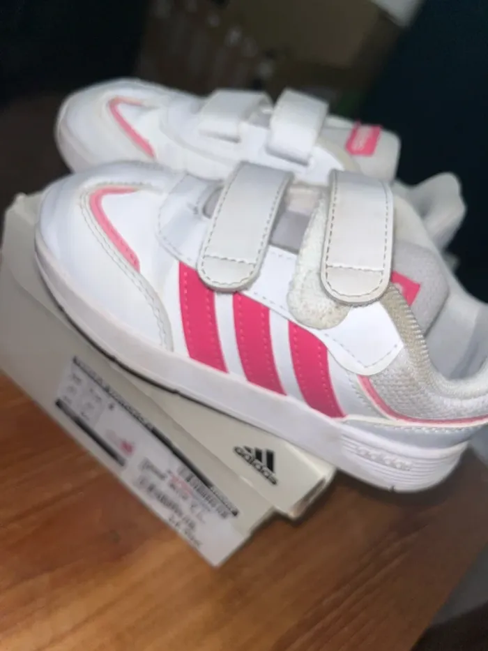 Basket fille adidas 27 blanche et rose - photo numéro 4