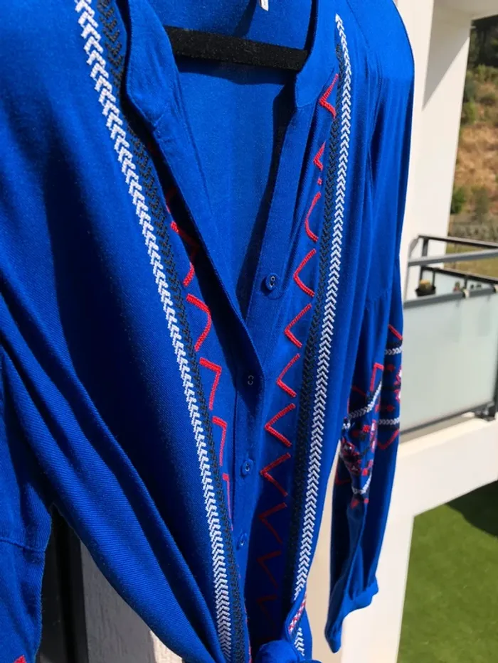 Robe bleu électrique brodée Les Petites taille S neuve - photo numéro 12