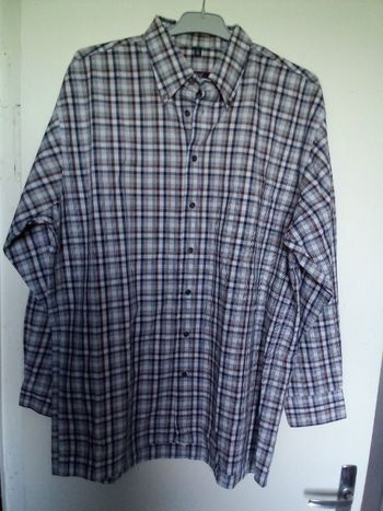 Chemise à petits carreaux bleu/marron Hatico taille L