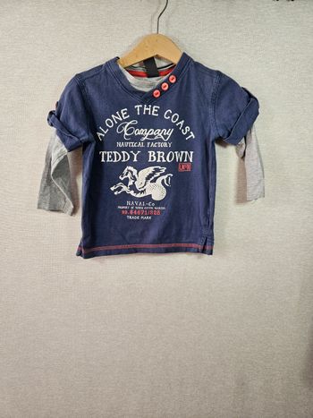 T-shirt manche longue teddy brown 26 mois