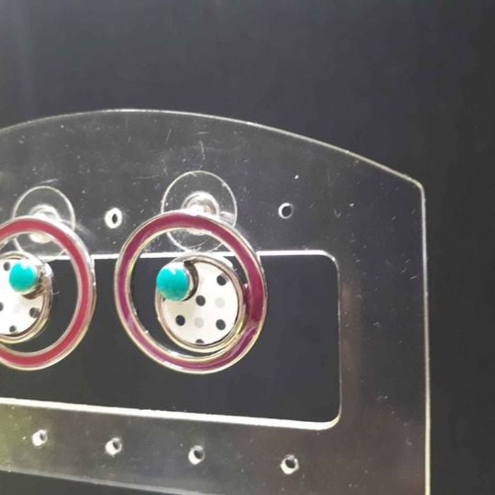Boucles d'oreilles 3 ronds à pois - photo numéro 3