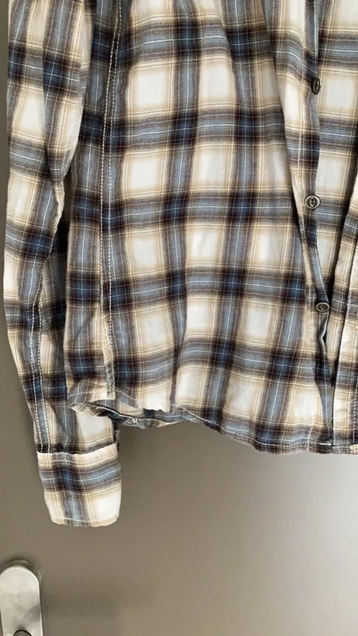 Chemise homme manches longues à L Japan Rags rayures et carreaux - photo numéro 5