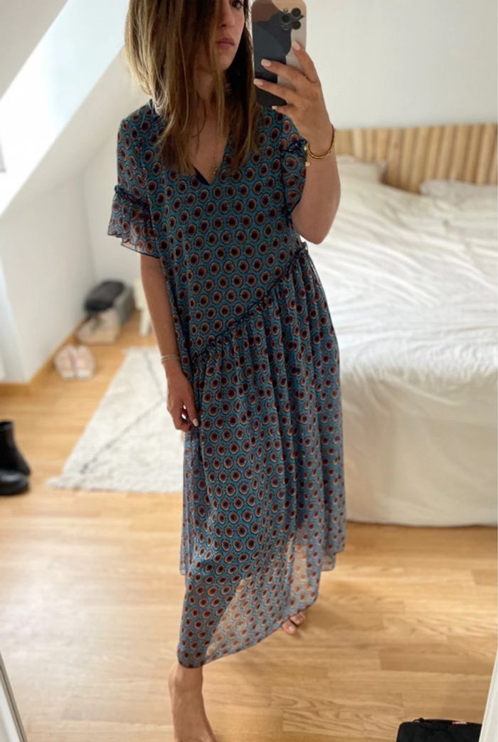 Robe Jessy Navy Paris imprimé wax 🍍 - photo numéro 2