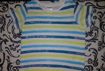 T-shirt Rayé 6-9M H&M Blanc Bleu Vert