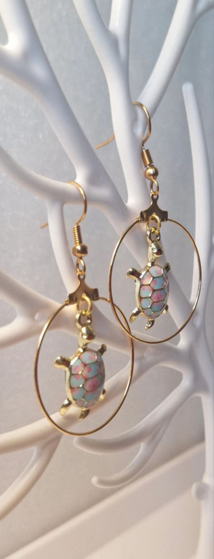 Boucles d’oreilles tortues anneau - photo numéro 3