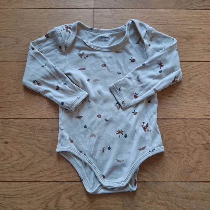 Lot de 5 bodies manches longues bébé emmanchure US - cappuccino - photo numéro 2