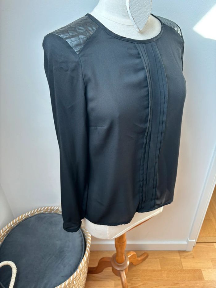 Blouse ML noire - Camaïeu - T36 - photo numéro 3
