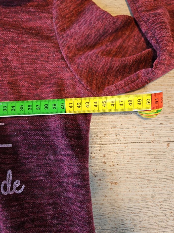 Sweat à capuche bordeu mauve à manches longues, made in Italy, taille XS/S - photo numéro 10