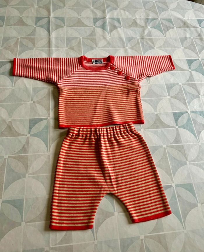 Ensemble mixte - bébé - fille ou garçon - 6 mois - Duger/La Mar Maille- en très bon état