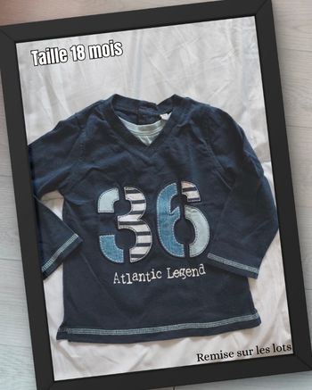 T-shirt manches longues marine 🧸 Taille 18 mois 