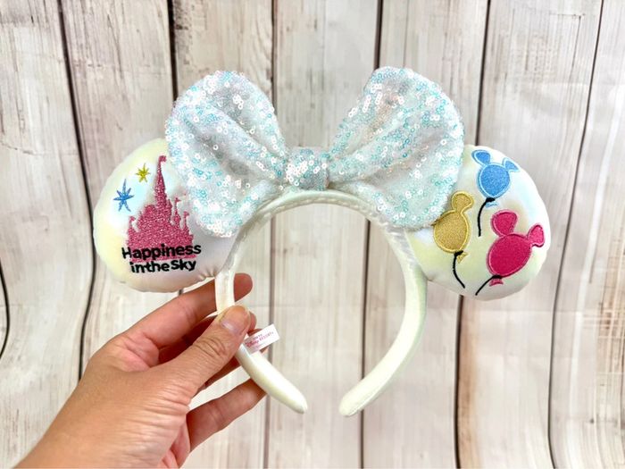 Ears (serre tête) oreilles de Minnie irrisé brodées noeud à sequins Tokyo Disneyland