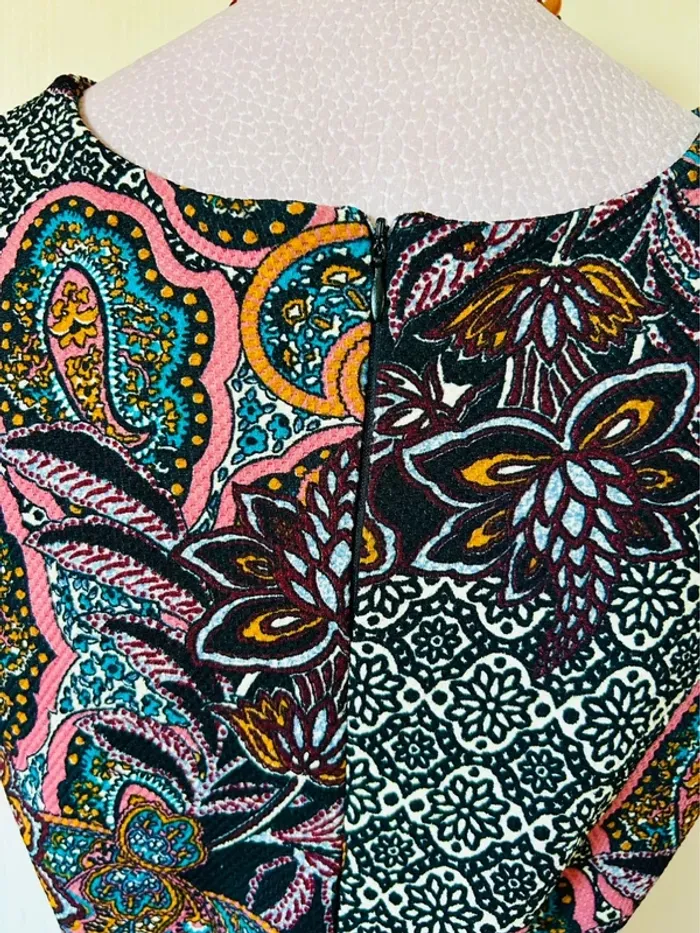 🧡🍁Robe vintage italien S/M folk romantique motif cachemire ethnic chic paisley dress 🍁🧡 - photo numéro 16