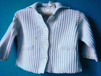 Gilet bebe garçon Catimini 12 Mois 74 cm blanc manches longues TBE