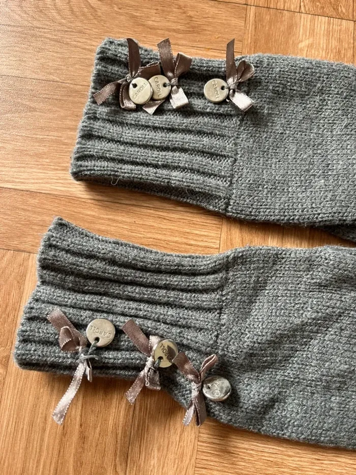 Paire de gants en laine grise Caroll - photo numéro 2