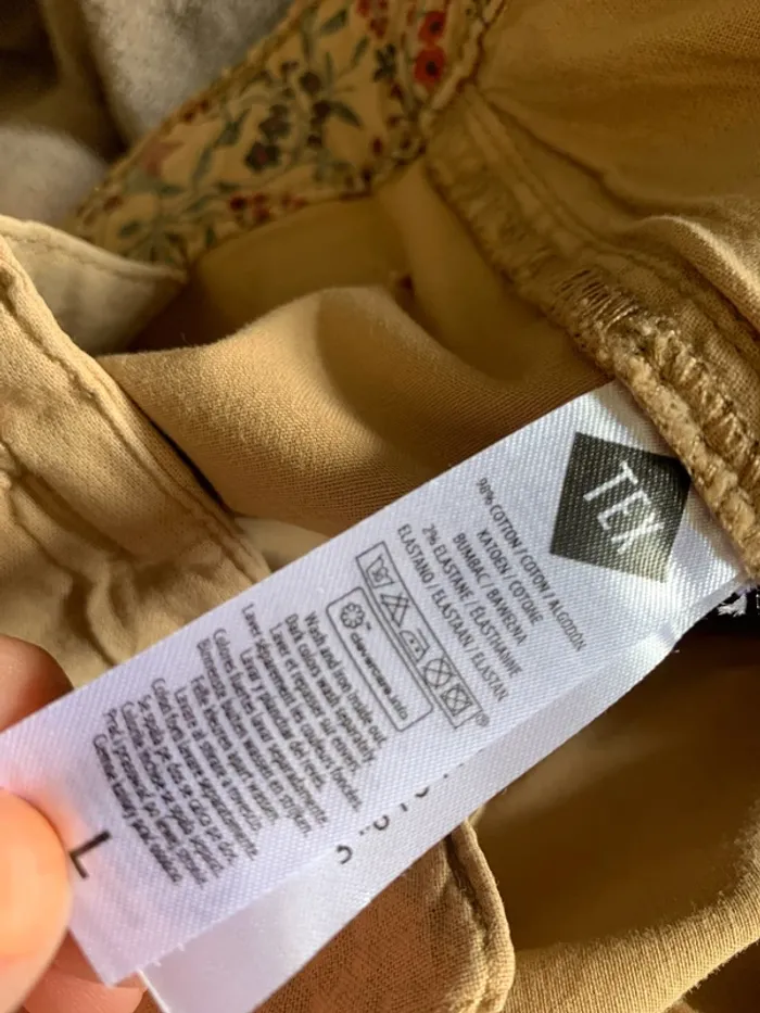 Pantalon toile chino camel femme - photo numéro 5
