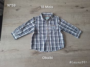🌷N°59🌷Chemise Longues Manches - Obaibi - 18 Mois🌷