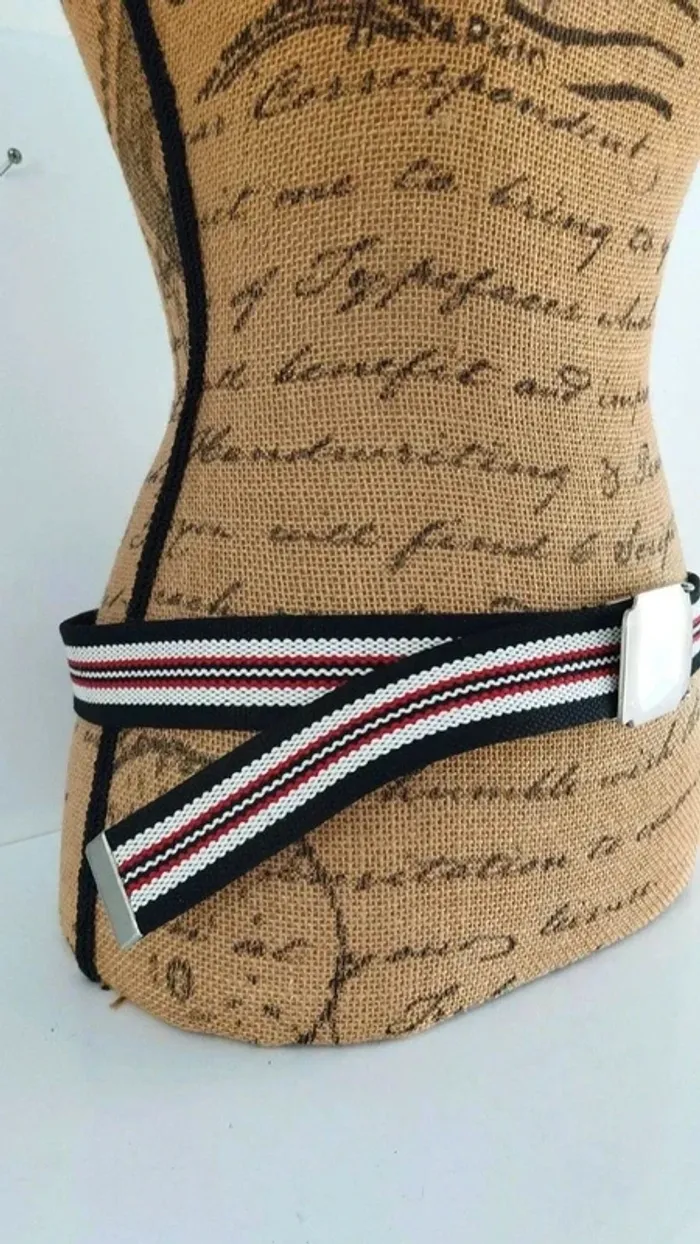 Ceinture rayée noir rouge et blanc - photo numéro 5
