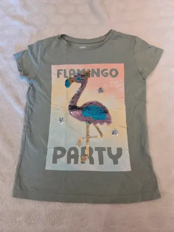 T shirt kaki flamand rose