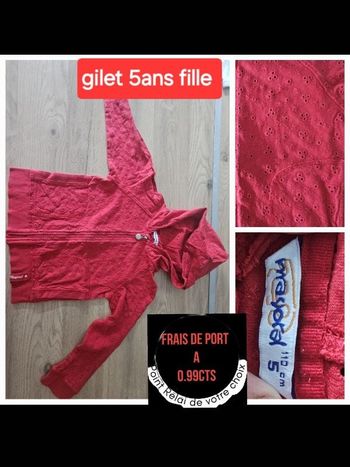 Veste / gilet à capuche zippé   5 fille rouge