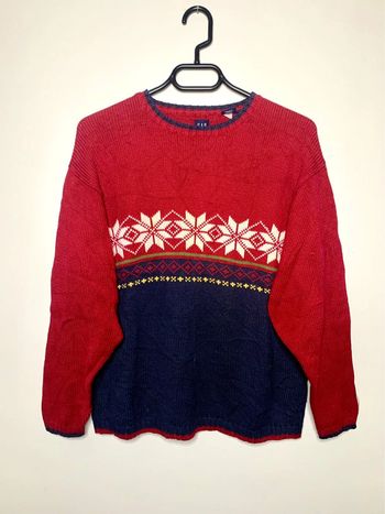 Pull Gap d’hiver style funky motif hiver flocon neige taille S