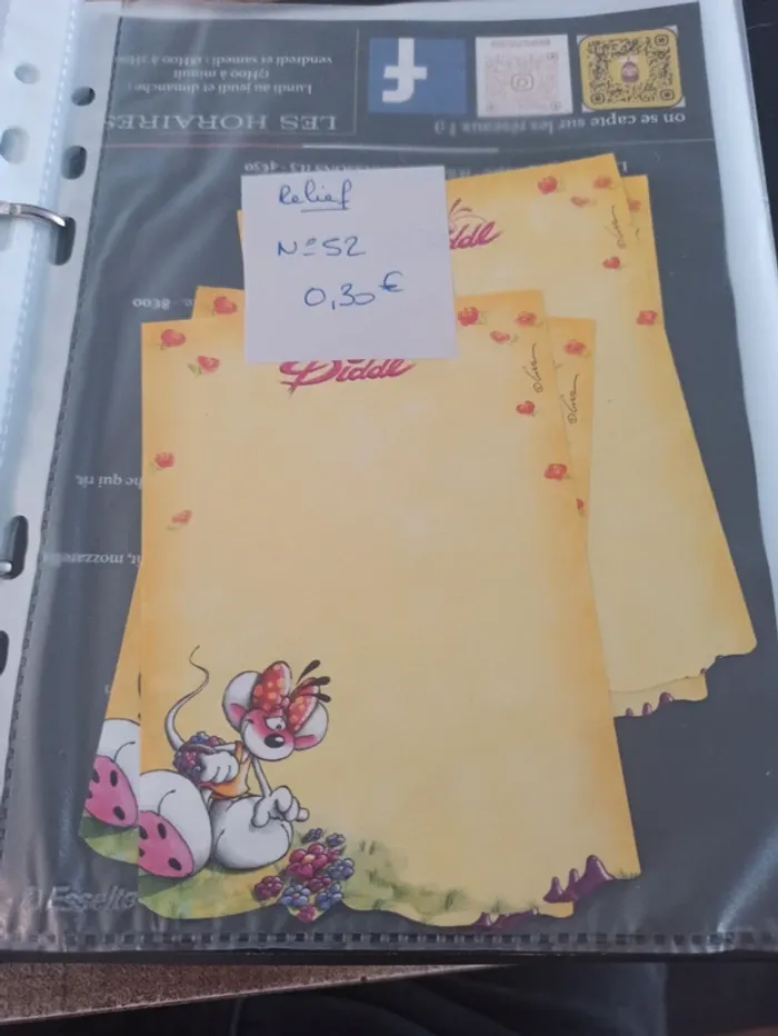 Feuille Diddl relief 52 0,30€