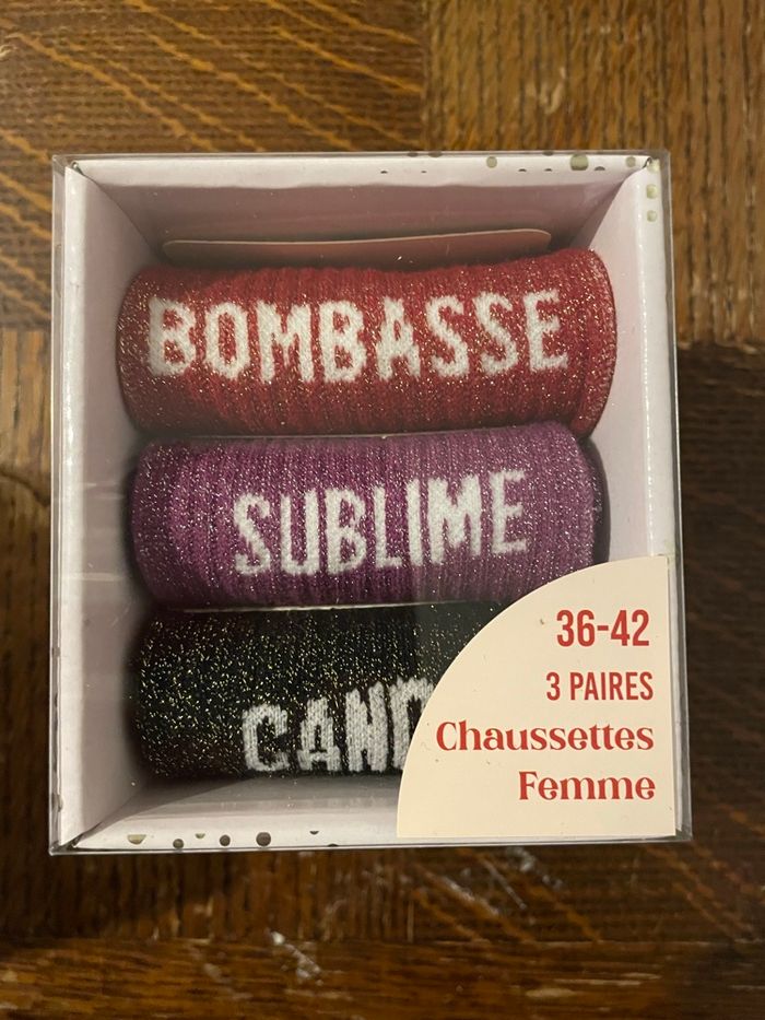 Trio chaussettes paillettes