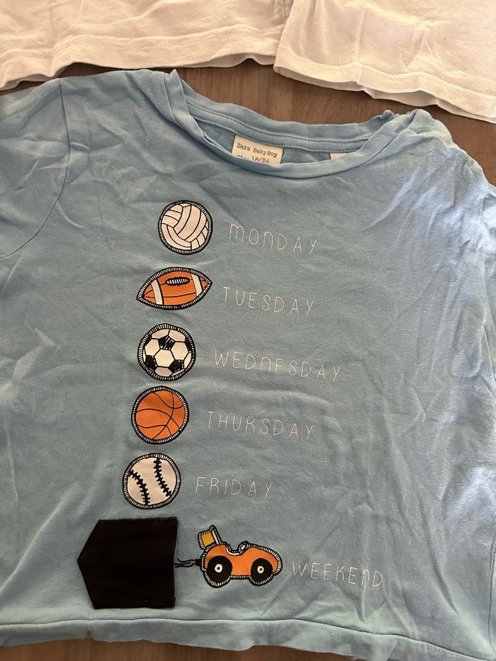 Lot de 3 tee shirts taille 18/24 mois Zara - photo numéro 2