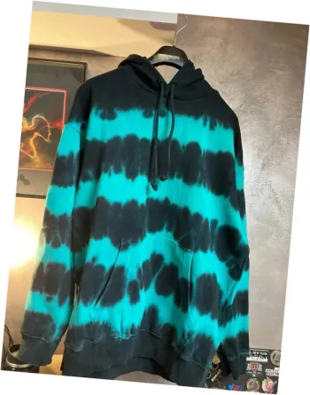 Sweat à capuche Tie Dye Diesel bleu et noir taille S