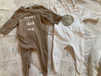 Lot de deux grenouillères légères bébé Kiabi