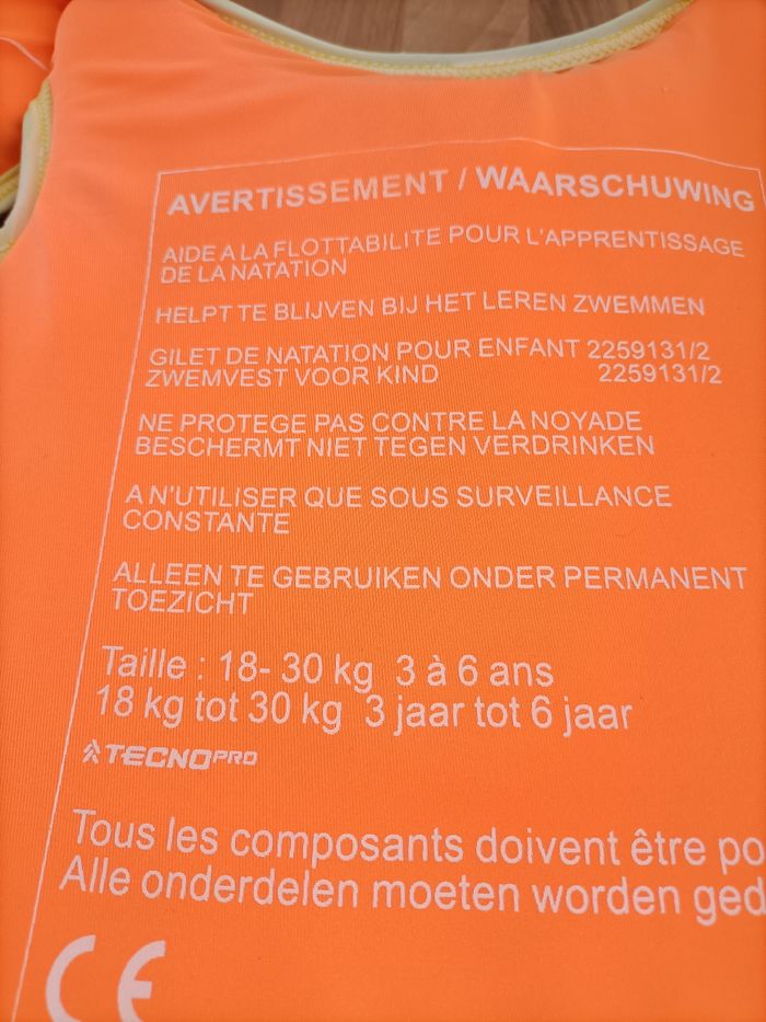 Gilet de flottaison 18-30 kg orange Nemo TechnoPro - photo numéro 8