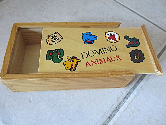 Jeu de dominos en bois animaux sauvages (24 pièces) - photo numéro 2