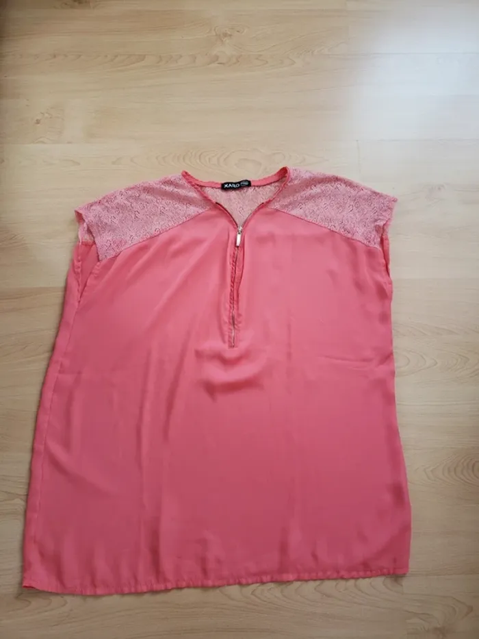 Blouse manches courtes corail - photo numéro 3