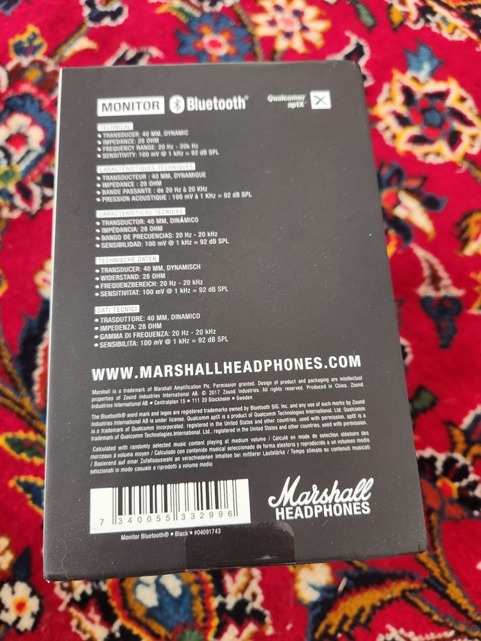 Casque Marshall  noir - photo numéro 4