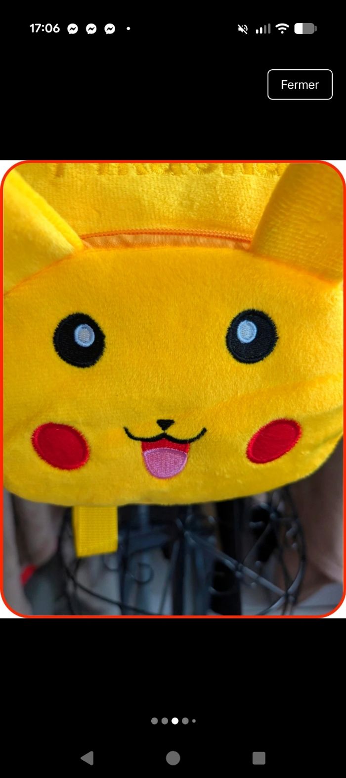 Sac à dos Pikachu en peluche – NEUF - photo numéro 3