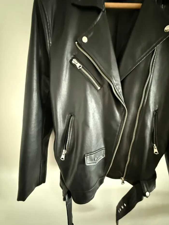 Bombardier cuir noir - photo numéro 5