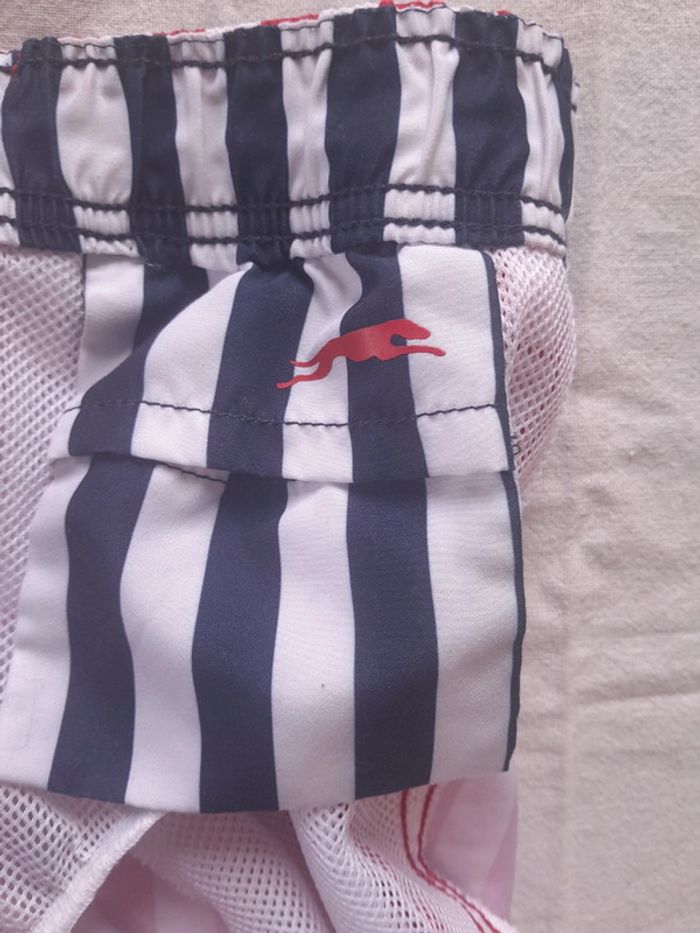 Short de bain rayé rouge status beach - photo numéro 10