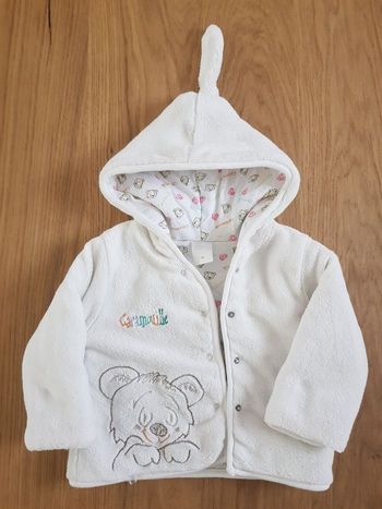 Manteau polaire Caramouille 6 mois blanche