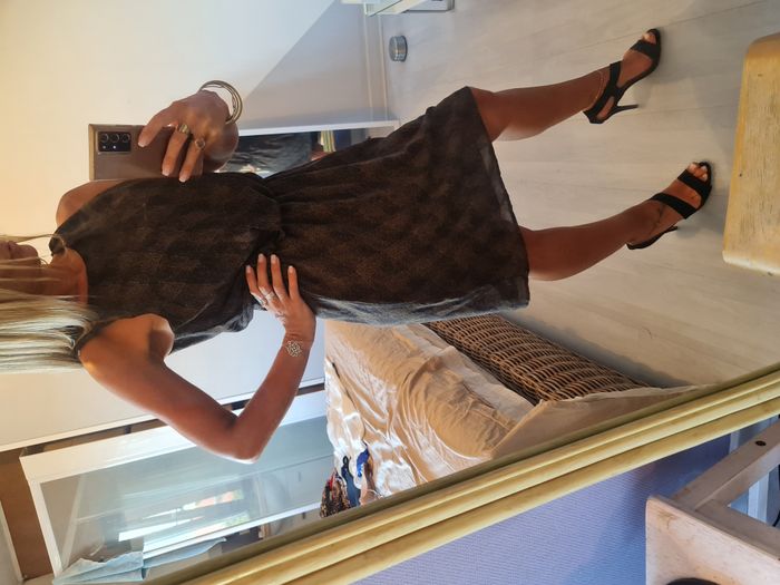 Robe marron kaki noire doublée Garcia Jeans Taille 36 - photo numéro 3