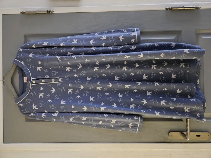 Chemise de nuit thermique Thermolactyl en maille interlock femme - Bleu imprimé - 46/48 (L/XL) - Dam