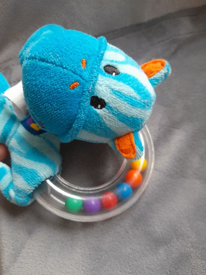 Hochet billes playgro zèbre bleu - photo numéro 2