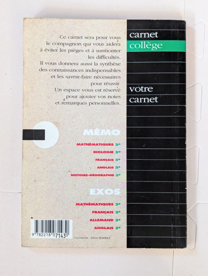 Carnet collège Mémo anglais 3e – Hatier - photo numéro 2