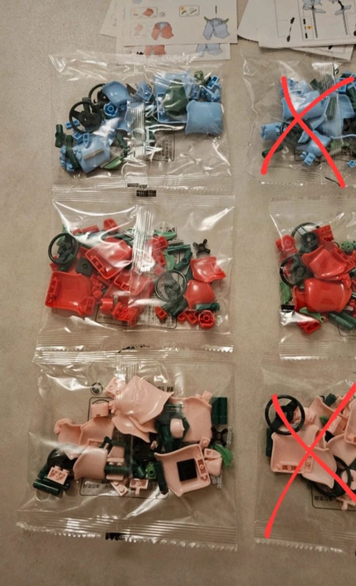 Lot de 4 roses en Lego - photo numéro 2