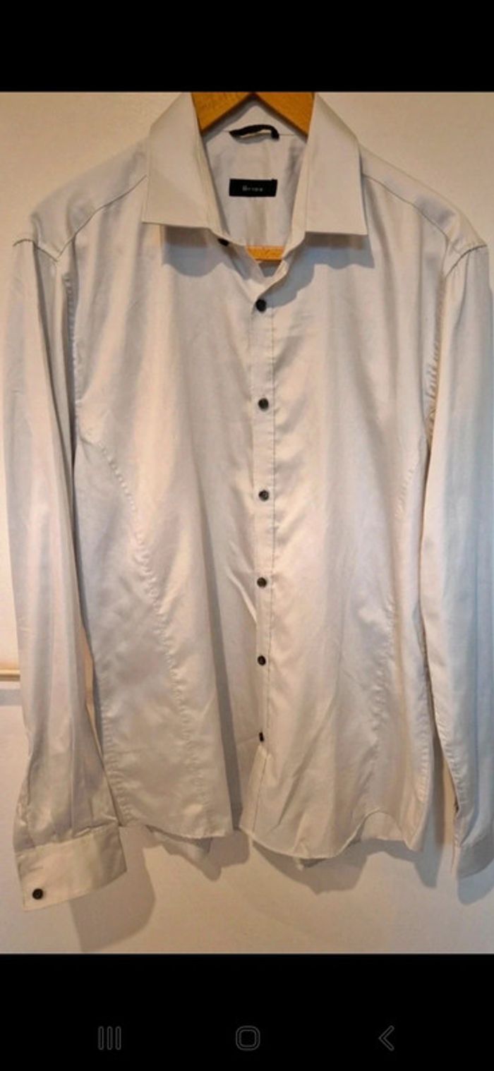 Chemise homme manches longues gris XL