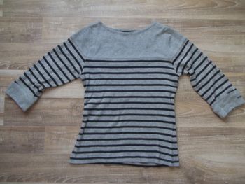 Pull-sweat gris rayé noir Sud Express T1 (Pull2)